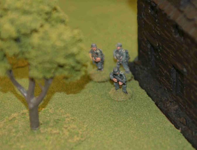 Meanwhile, the lone German squad assigned to take the farmhouse found it abandoned and decided to advance to the next building.