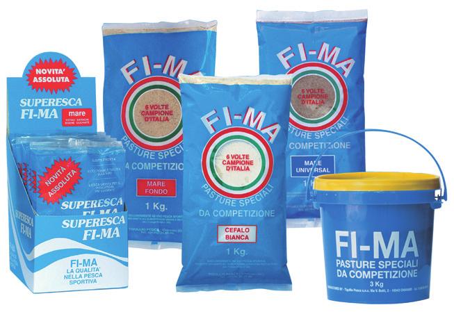 PASTURE FI-MA The most famous and effective Italian line of salt water groundbaits. A complete range of top quality products, often imitated but never equalled.