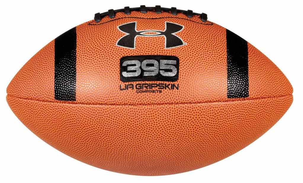 6 UA 395 Football FOOTBALL UA GRIPSKIN Technology Ensures Ultimate Tack and Grip Composite Cover Provides Optimal Grip Black Lace and Black Stripe for