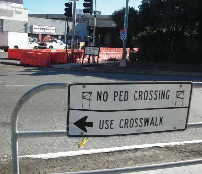 2.4 PEDESTRIAN CROSSINGS With few exceptions, intersections of major streets are signalized and have marked crosswalks on all sides.