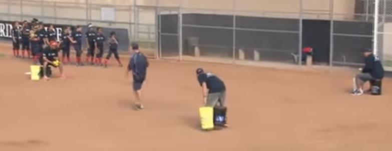 B5 W Drill 6U 8U 10U 12U 14U Requires 3 buckets of balls and 3 coaches C2 Players line up in one line at first base C3 Coach 1 is stationed 1/3 the way from H to 1st Coach 2 is lined up 1/3 the way