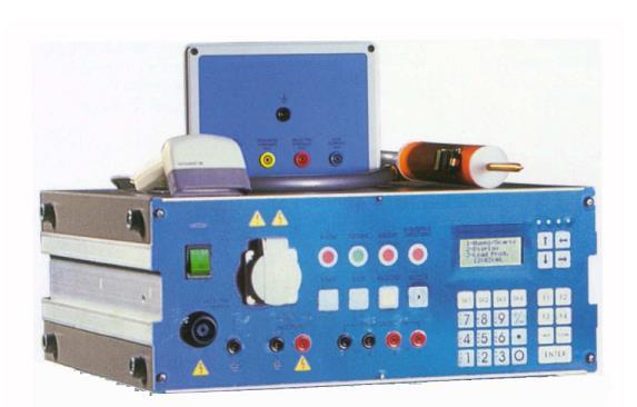 SAFETY TEST MP500 SAFETY TESTING EQUIPMENT 6.1 MP500 testing equipment is a semiautomatic appliance coming in one portable metal box. Test sequences can be set up directly by the user.