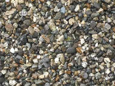 BAGGED ROCK Pea Gravel Dry wet Pea Gravel is an intriguing blend of rough and smooth granite and quartz stones.