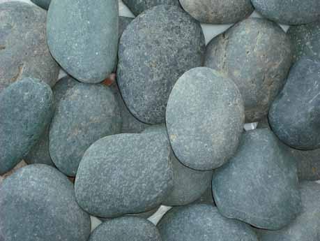 Similar to Black La Paz, these pebbles have a consistent gray-black coloring but are thinner and flatter than La Paz pebbles.
