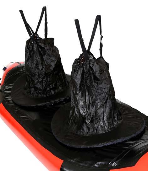 The Gnu Whitewater Deck is essential for running most whitewater in the Gnu as it will keep the two paddlers dry and keep the boat maneuverable when going through waves and rapids.