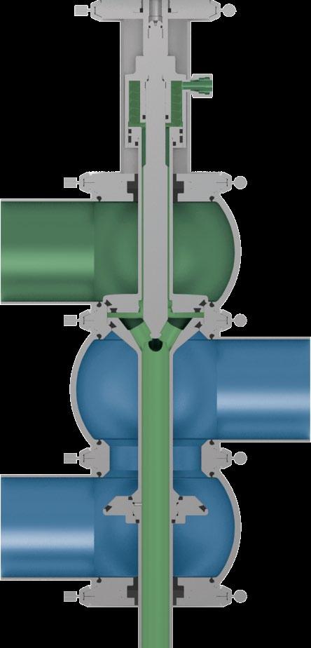 Overview Mixproof Divert Valves Double-seat Valves 105 Spray cleaning (type Y, Y_L) The valves have a cleaning connection to be connected at the level of the lantern either on its own (type Y) or
