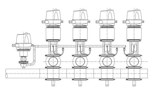 Overview Tank Bottom Valves Single-seat and Double-seat Bottom Valves 115 Spray cleaning (type T_R, T_RL) The valves have a cleaning connection at the level of the lantern either on its own (type