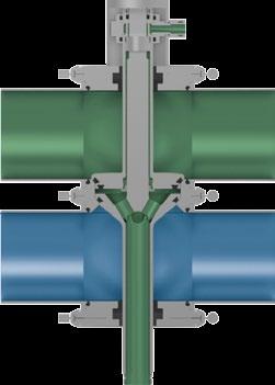 If there is cleaning media in the upper pipeline, the upper valve disc can be lifted to allow the surface of the seal and the leakage chamber to be cleaned.