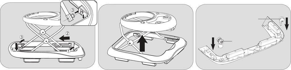2. Pull the upper tray to the right position; make sure the adjusting mechanism is locked. Never put your hands between the bottom base and the upper tray to avoid clamping (fig. 3)