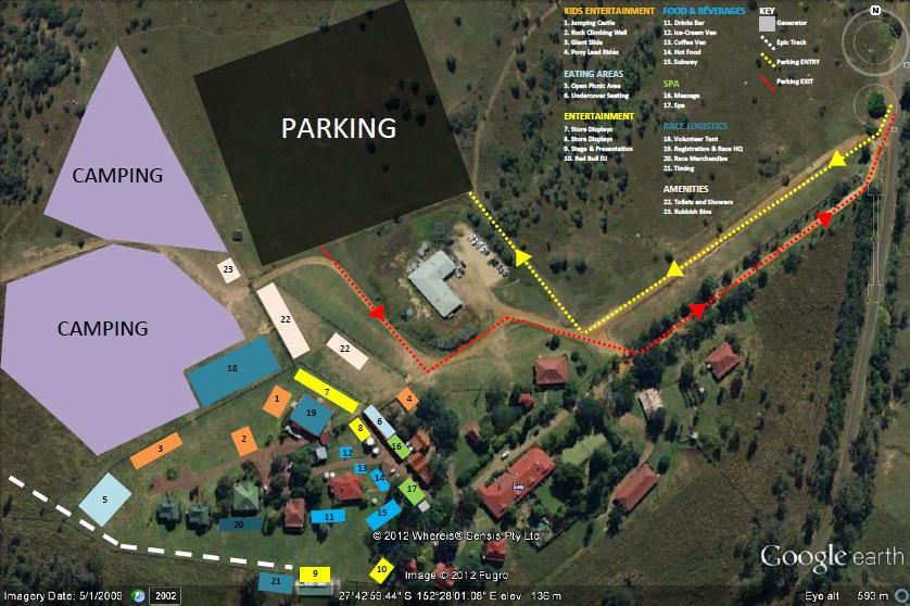 PARKING, CAMPING & RACE HQ FLIGHT CENTRE CYCLE EPIC 2012 PARKING Please enter via the delivery driveway at Spicers Hidden Vale and follow all parking marshals directions.