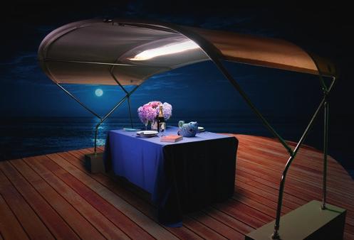: +33 (0)2 97 46 11 87 SNA entirely designed the first built-in lighting fabric covers perfectly suitable for the marine environment SNA adapts Suncover, Bimini and Sprayhood KANVASLIGHT to every