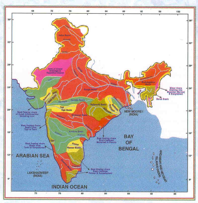 RIVER BASINS IN INDIA INDIA 20 river basins 12 major basins (drainage area