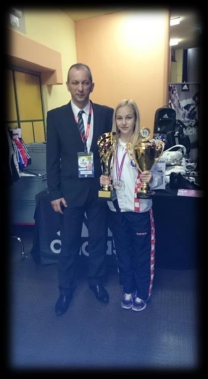 Irish open champion in the age category 13-15 +65kg which she won at 12 years of age. She also dominated WAKO Worlds 2014 in the same category and Came home with Gold medal.