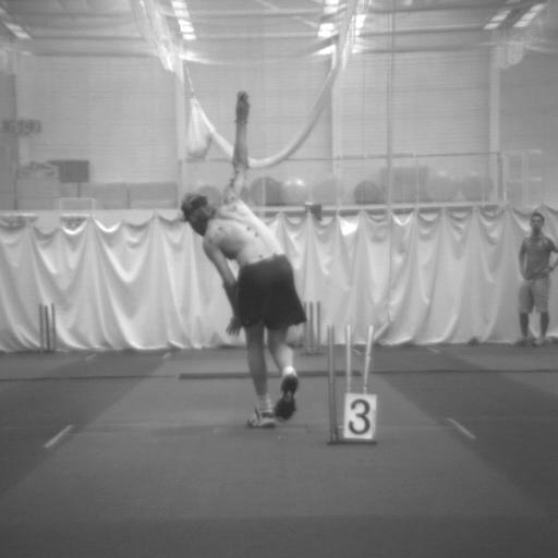 Figure 3.2 Images obtained from the two high-speed video cameras. 3.2 PARTICIPANTS Thirty elite fast bowlers were tested over the course of the three data collection sessions.