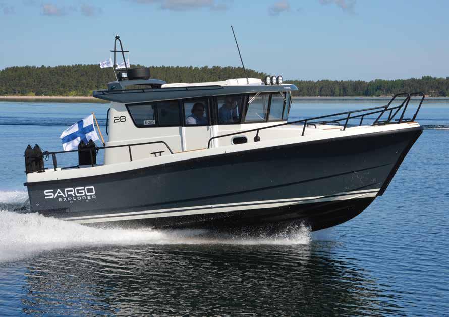 Engine options start with a single D4 260 and go up to a pair of D3 220 s. Top speeds range from 30 to 39 knots Our test boat was fitted with a sink and toilet; a shower is an optional extra.