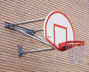 19 Outdoor Wall Mount System 312 Stationary Series Simple, rigid diagonally braced design supports backboard at any extension from.5' to 12' from the wall.