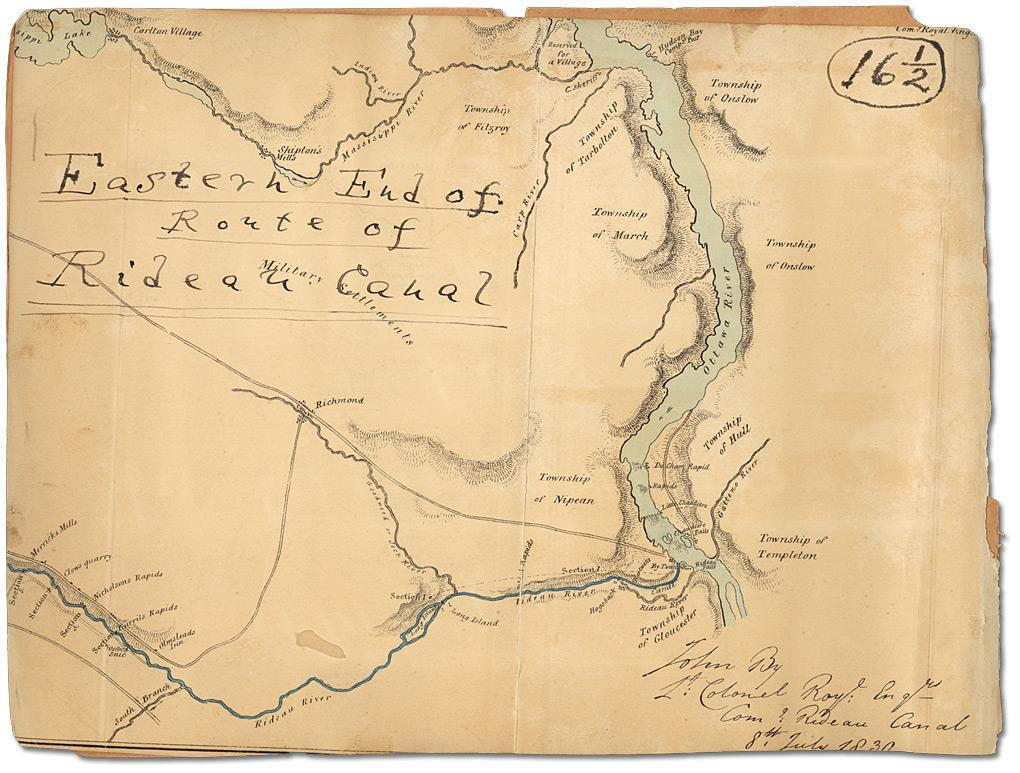 Eastern End of Rideau Canal (1830) Map of Eastern End of Rideau Canal, 1830 Thomas