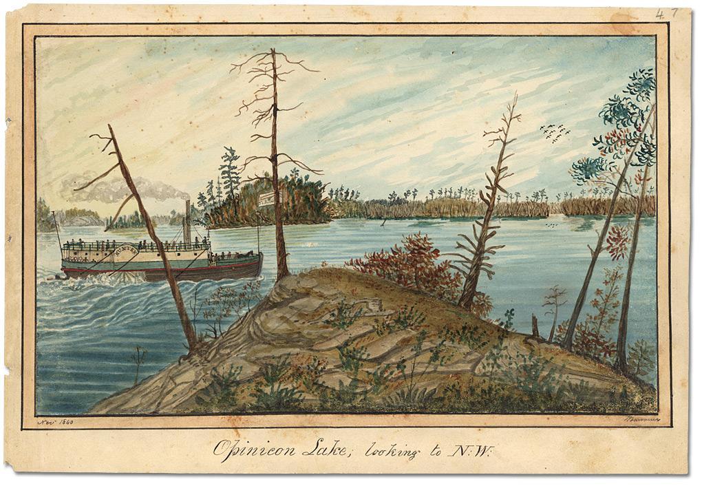Opinicon Lake (1840) Opinicon Lake looking to the northwest by Thomas Burrowes, 1840