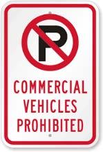 Commercial Vehicles cannot be parked on a public