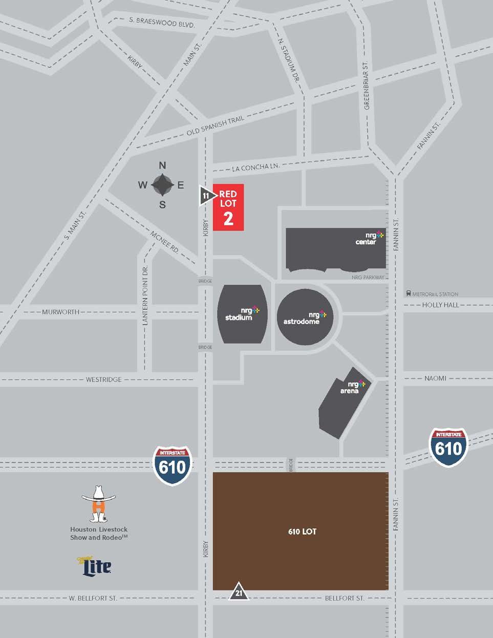 EXHIBITOR PARKING MAP Enter Red Lot (Gate 11) and park in Lot 2.