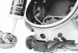 Wipe off any excess sealant. 3) Allow 24-hour cure time before using the helmet. Install the new valve (151). DANGER: Do not breathe the fumes from uncured silicone sealant.