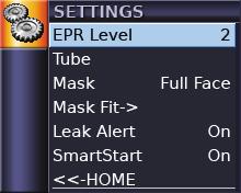 Setup menu The Setup menu consists of: Patient Setup menu allows the patient to optimize comfort settings as well as make changes to the mask or tube type.