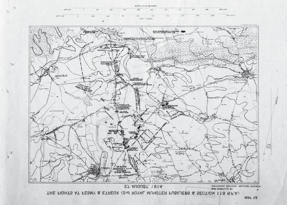 Map of the battles of the Royal Munster Fusiliers at