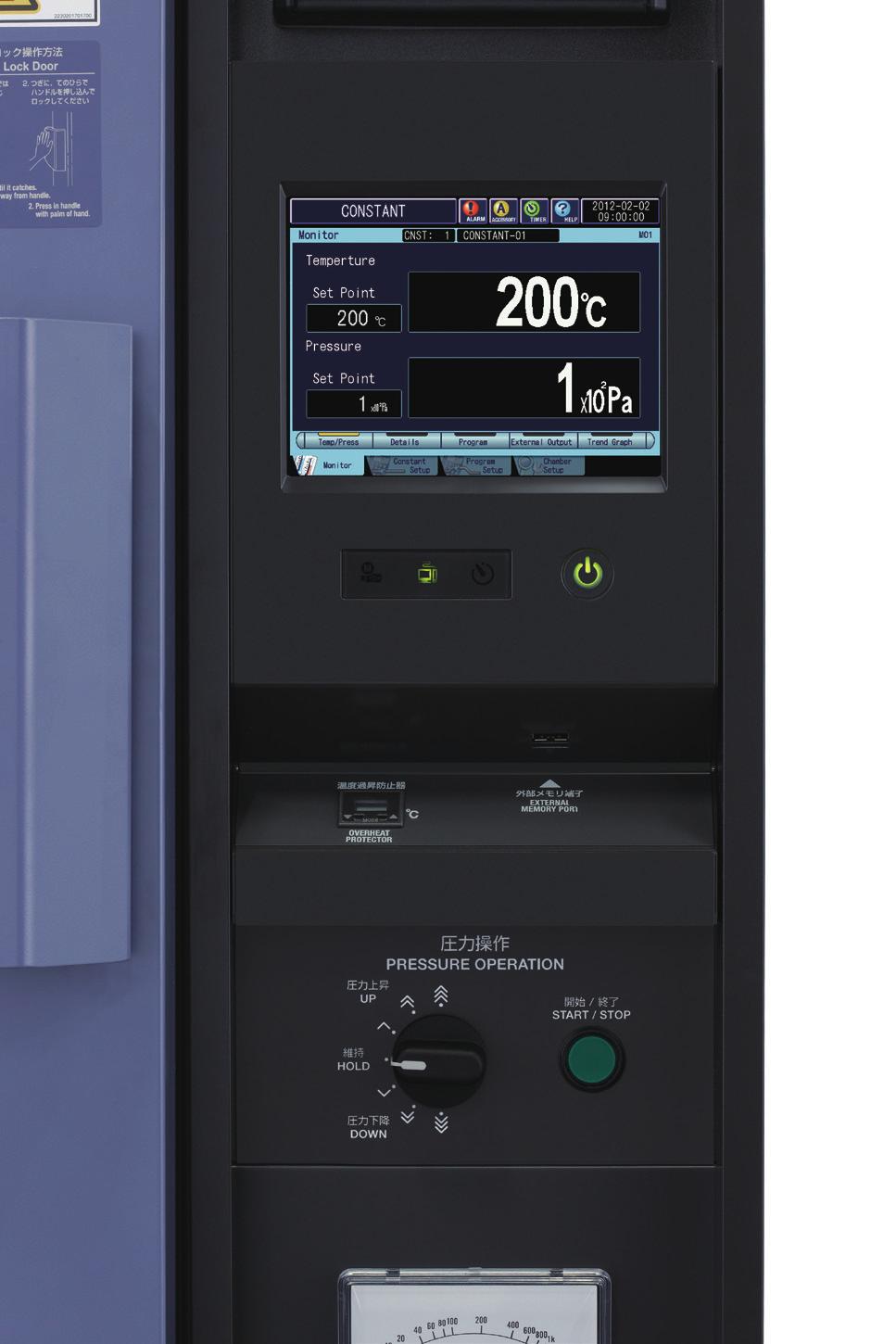 Characteristics Vacuum Oven VAC High-speed processing Instrumentation features improved operability and legibility Tabbed user interface Controller s new layout includes tabs at the bottom of the