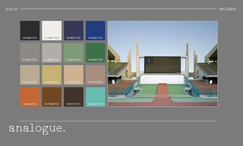 COLOR PALETTE The Analogue palette is comprised of perennial neutrals, accented with nostalgic sport color