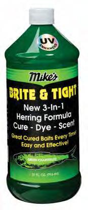 BRITE & TIGHT CURES HERRING CURE No Mix, No Fail Herring Brine Just Open & Pour Salmon anglers have long known that brined herring holds up better than herring that have not been brined;