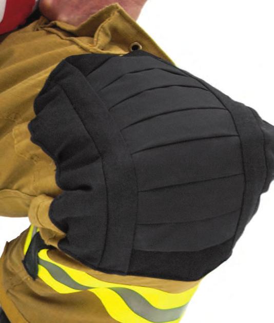 heat resistance (CCHR). It provides five layers of protection in the primary kneeling area and reduced layering for less centered areas.