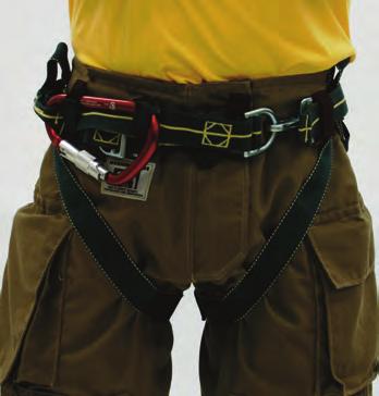 pre-connect Shown with external leg loops PATRIOT HARNESS Integrated Class II safety and rescue harness Built-in two-inch increments