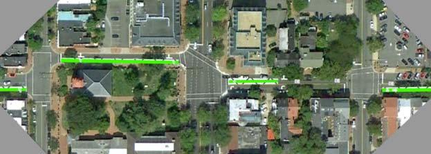 Figure 6. Aerial snapshot of the proposed bike facilities between N. Columbus Str