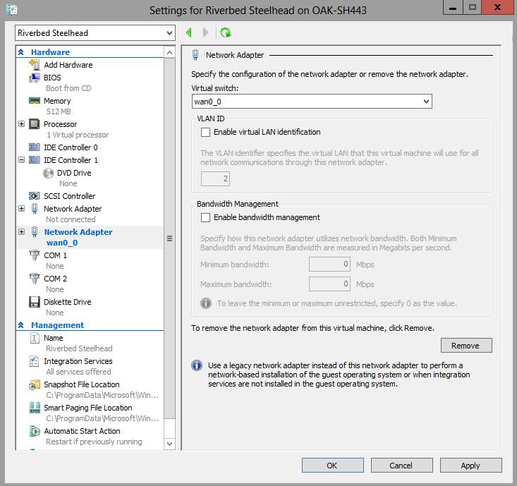 Setting Up Virtual Steelhead on Hyper-V Installing Virtual Steelhead 7. Run the install script. You can enter all the script parameters as part of the run command.
