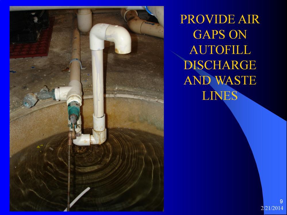 An air gap is the one of the most effective way to prevent cross connection and backflow.