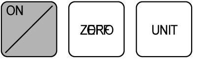 Key Functions: ON/OFF ZERO UNIT This key is used to turn the