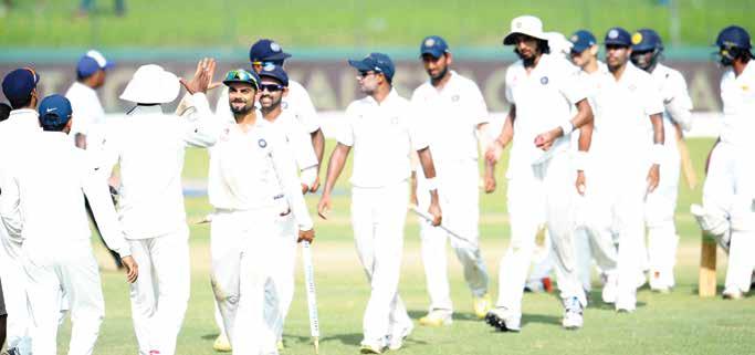 INDIA S TOUR OF SRI LANKA, 2015 Three-Test series August 12 to September 1, 2015 Virat Kohli celebrates his first Test series victory as full time captain.