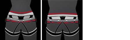 Anatomically shaped hip belts and leg loops Women's hip belt / Men's hip belt All Mammut climbing harnesses have been designed to fit the shape of the human body, to ensure that they sit correctly