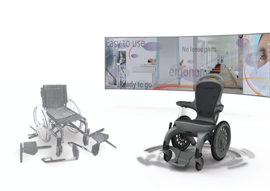 User - friendly EasyRoller 2 has a unique design based on timeless furniture design. It has an overall soft shape and padding to protect the user on all human contact areas.