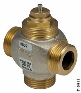 55.009/1 U: Unit threeway valve, PN 1 How energy effiieny is improved inear mixing and no losses through leakage for energyeffiient ontrol.