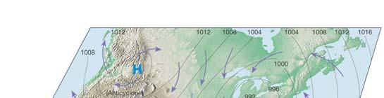 Surface Winds Friction ocean rugged terrain = reduces speed, weakens