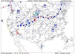 Weather maps, such as a station model, are