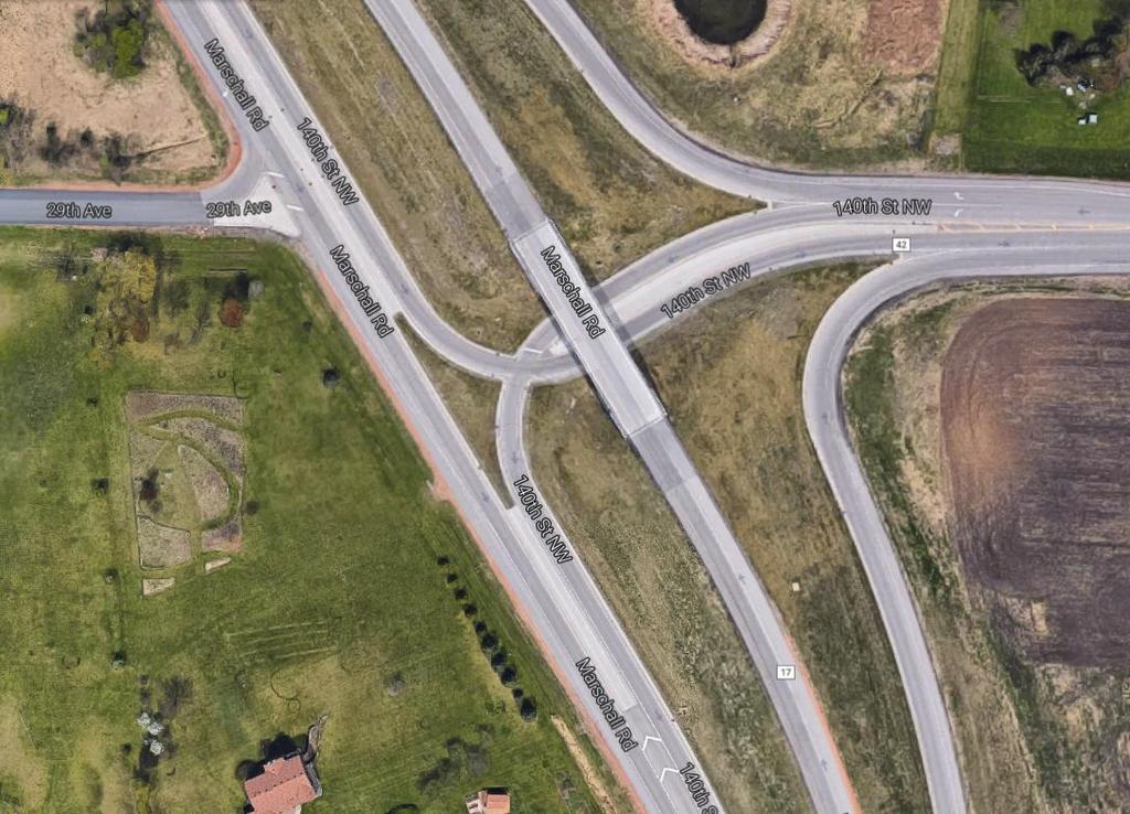 3.16.3 Grade Separated T-Interchange A Grade Separated T-Interchange is an option when there is a Tee or Three legged interchange.