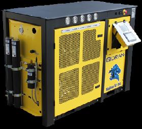Gidran Compressor The Gidran is a ruggedly built, horizontally configured, breathing air compressor preferred by high volume industrial users.