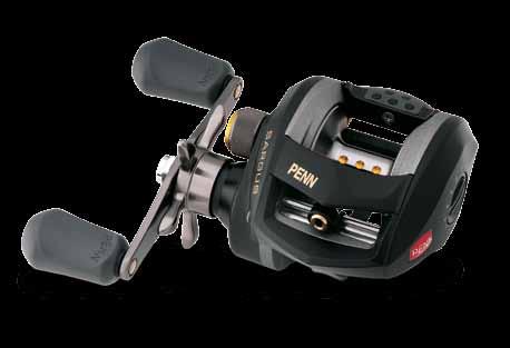 Counter-balanced handle with oversized paddle knob SARGUS & PURSUIT BAITCAST REEL SPECIFICATIONS SAR64LP