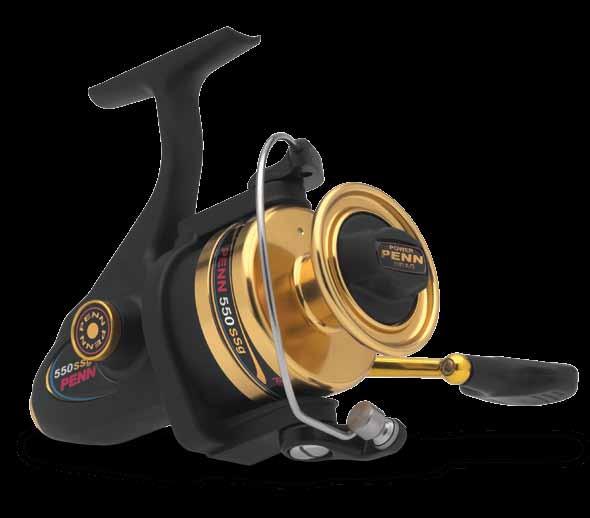bearings Infinite anti-reverse Techno-balanced rotor gives smooth retrieves Penn Leveline wrap system Machined and anodized aluminum handle with soft touch knob SLAMMER SPINNING SPECIFICATIONS 260