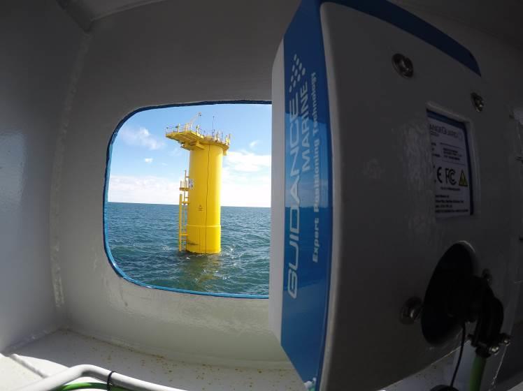 RESULTS Figure 5 shows the view from the aft senor of a wind turbine transition piece (under construction). It can be seen that the structure is actually more complicated than a simple cylinder.