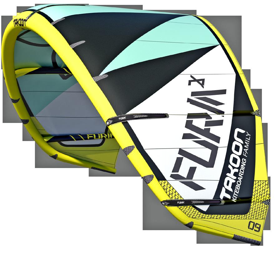 KITE ALL PROGRAM STEERING BALANCED BETWEEN FRONT AND REAR LINES RIGID KITE WITH 5 STRUTS LIGHT AND EXPLOSIVE FEEL The FURIA is the culmination of a kite that has proven itself, the best