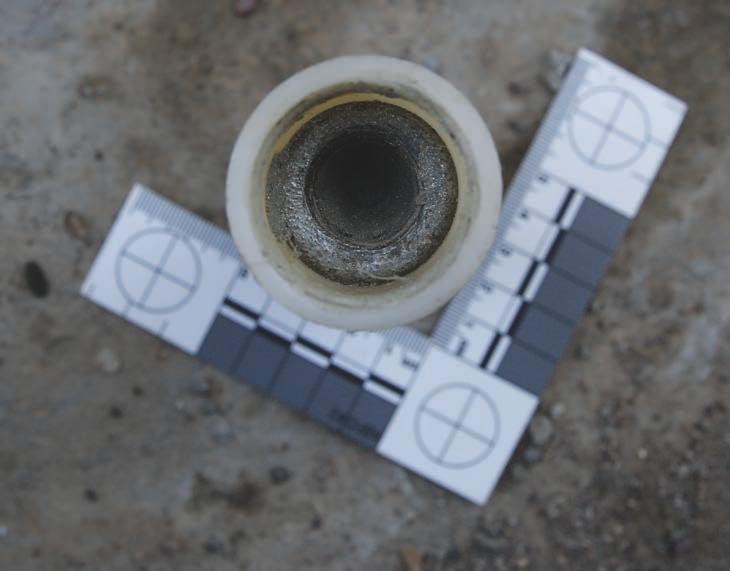 ISLAMIC STATE S MULTI-ROLE IEDs 4 The IED s total length is 172 mm (125 mm with fuse detached). The plastic body has a maximum external diameter of 44.5 mm and an internal diameter of 36.5 mm. The plastic wall is 8 mm thick at the nose, which is threaded to accommodate the fuse.
