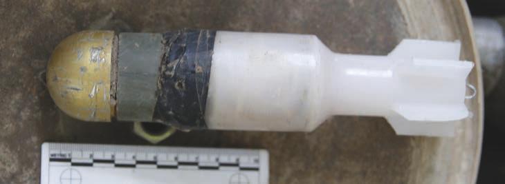 factory manufactured HEDP grenade features a grazing fuse, arguably increases its